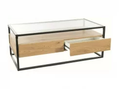 Konferenční stolek CARLO A (sklo/dub/černá)