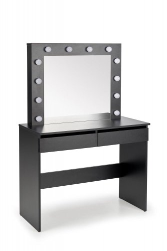 Toaletní stolek HOLLYWOOD se zrcadlem (černý)
