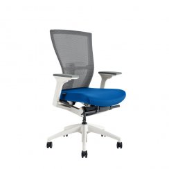 Kancelářská židle Merens White BP BI204 (modrý sedák)