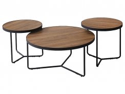 Konferenční stolek DEMETER II (set 3 ks, ořech/černá)