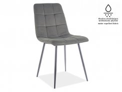 Jídelní židle MILA MATT VELVET černý rám / šedý samet 85 - VÝPRODEJ SKLADU