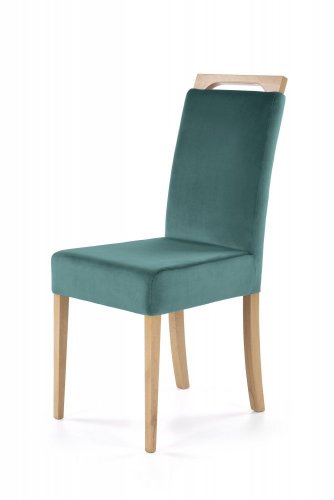 Jídelní židle CLARION (tm. zelená/medový dub)
