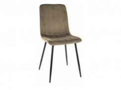 Jídelní židle ALAN VELVET černý rám / olivový samet 77