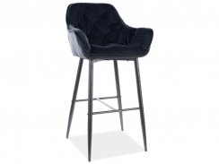 Barová židle CHERRY H-1 VELVET (černá/černá 19)