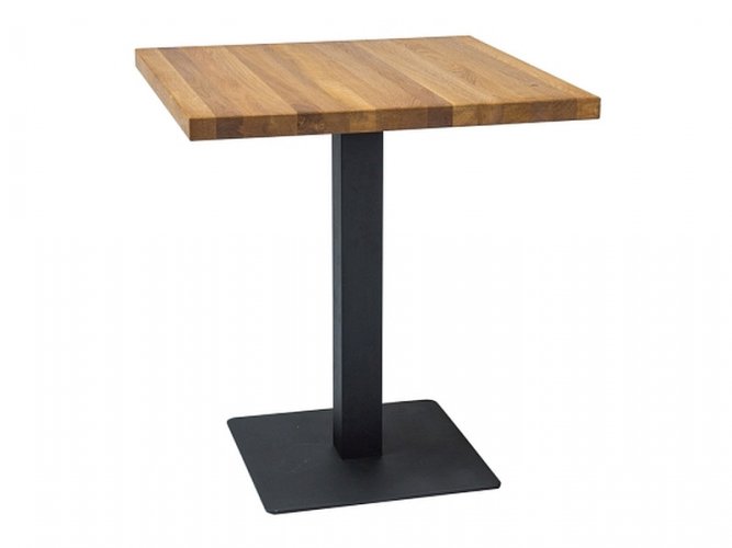 Jídelní stůl PURO (dubová dýha/černá, 60x60)