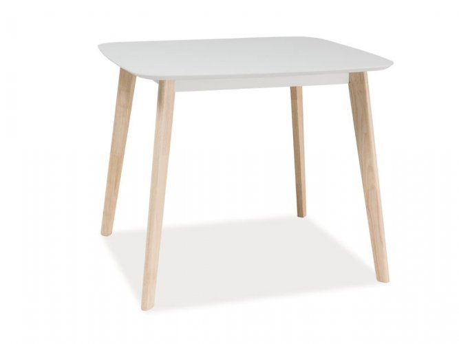 Jídelní stůl TIBI (bílá/světlý dub, 90x75x80)
