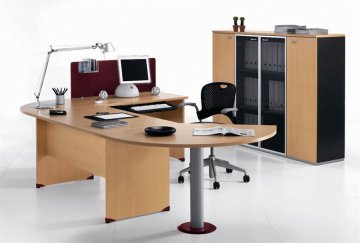 Kancelářský nábytek - Lamino barva - 0366-DVE-ORE: pohled (čelo) - ořech