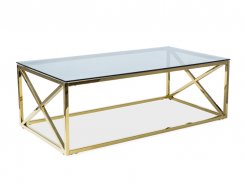 Konferenční stolek ELISE A (kouřové sklo/zlatá)