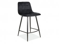 Barová židle MILA H-2 VELVET (černá/černá 19)