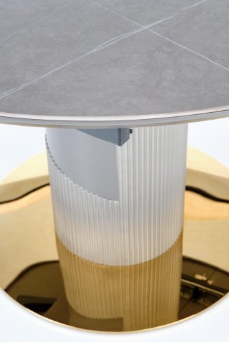 Jídelní rozkládací stůl MUSCAT (šedý/zlatý)