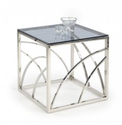 Konferenční stolek UNIVERSE KWADRAT (sklo/stříbrná)