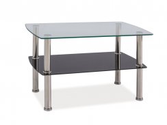 Konferenční stolek IRENE (sklo, černá/chrom) - VÝPRODEJ SKLADU