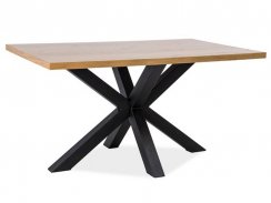 Jídelní stůl CROSS (dub/černá, 150x79x90)