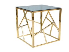 Konferenční stolek ESCADA B (kouřové sklo/zlatá)
