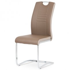 Jídelní židle DCL-406 COF (chrom/coffee a cappuccino ekokůže)