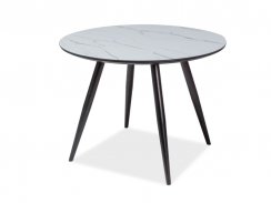 Jídelní stůl IDEAL (bílá efekt mramoru/černá, 100x76)