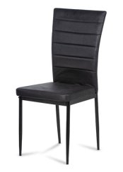 Jídelní židle AC-9910 BK3 (černá/černá efekt vintage kůže)