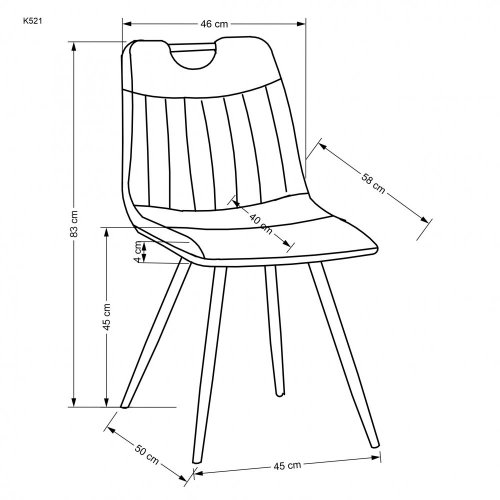 Jídelní židle K521 (šedá)