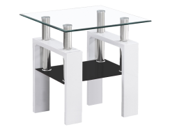 Konferenční stolek LISA D (sklo/bílá lesk)