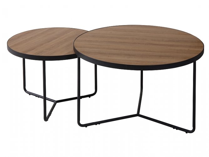 Konferenční stolek ITALIA II (set 2 ks,ořech/černá)