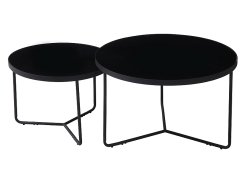 Konferenční stolek ITALIA (set 2 ks, černá/černá)