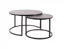 Konferenční stolek ATLANTA A (set 2 ks, matně šedá efekt mramoru/matně černá)