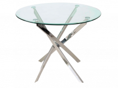 Jídelní stůl AGIS (čiré sklo/chrom, 90x72)