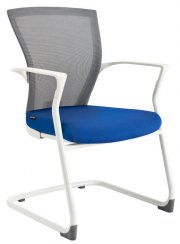 Židle Merens White Meeting BI 204 (modrý sedák)