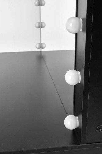 Toaletní stolek HOLLYWOOD XL se zrcadlem (černý)