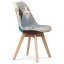 Jídelní židle CT-764 PW2 (buk/modrý patchwork)