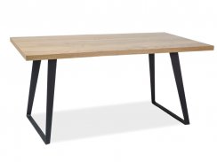 Jídelní stůl FALCON (masivní dub/černá, 150x78x90)