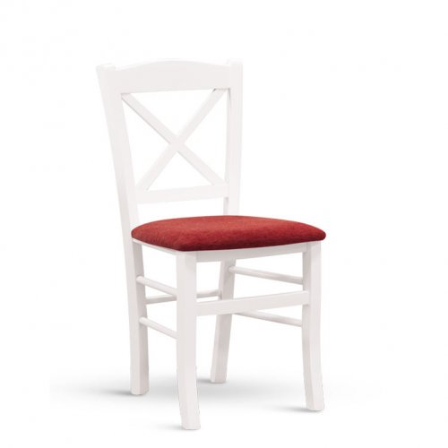 Židle Clayton buk, bílá (čalouněný sedák)