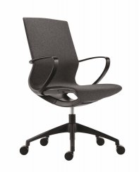 Designová židle VISION Ivory (černý plast, tm. šedá síť)