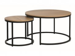 Konferenční stolek DION (set 2 ks, dub/matně černá)