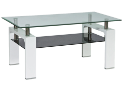 Konferenční stolek LISA II (sklo/bílá lesk)