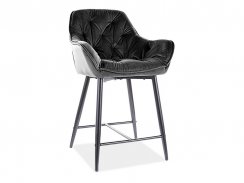 Barová židle CHERRY H-2 VELVET (černá/černá 19)