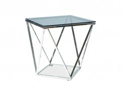 Konferenční stolek SILVER B (kouřové sklo/stříbrná)