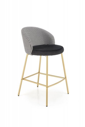 Barová židle H-113 (černobílá/zlatá)