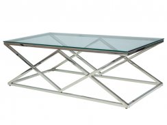 Konferenční stolek ZEGNA A (sklo/stříbrná)