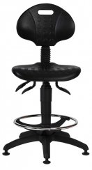 Laboratorní židle 1290 PU ASYN (50-50/59), nylonový kříž+kruh