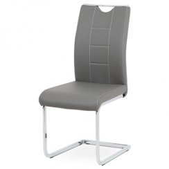 Jídelní židle DCL-411 GREY (chrom/šedá ekokůže)