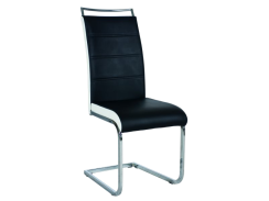 Jídelní židle H-441 chrom / (černá ekokůže + bílé boky)