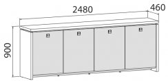 Kancelářská skříň ASSIST A 2 4 01 (sklo)