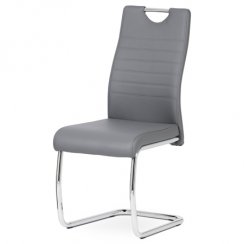 Jídelní židle DCL-418 GREY (chrom/šedá ekokůže)