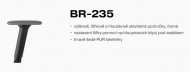 01712-BR-235: BR-235- područe, nastavení výška, hloubka. Šířka pomocí klipů pod sedákem. Držák černý/loketník šedý