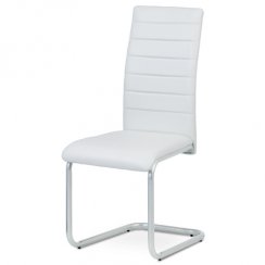 Jídelní židle DCL-102 WT (matně šedá/bílá ekokůže)