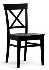 Židle Grande, černý lak (masívní sedák)