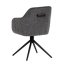 Židle jídelní a konferenční, tmavě šedá látka, černé kovové nohy, otočná P90°+ L 90° s vratným mecha