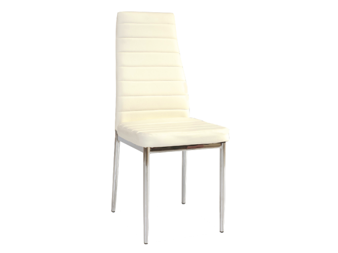 Jídelní židle H-261 chrom / krémová ekokůže