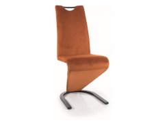 Jídelní židle H-090 VELVET černý rám / skořice 4215
